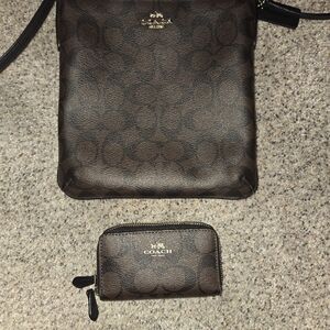 Coach Brown Crossbody Bag and Wallet Set